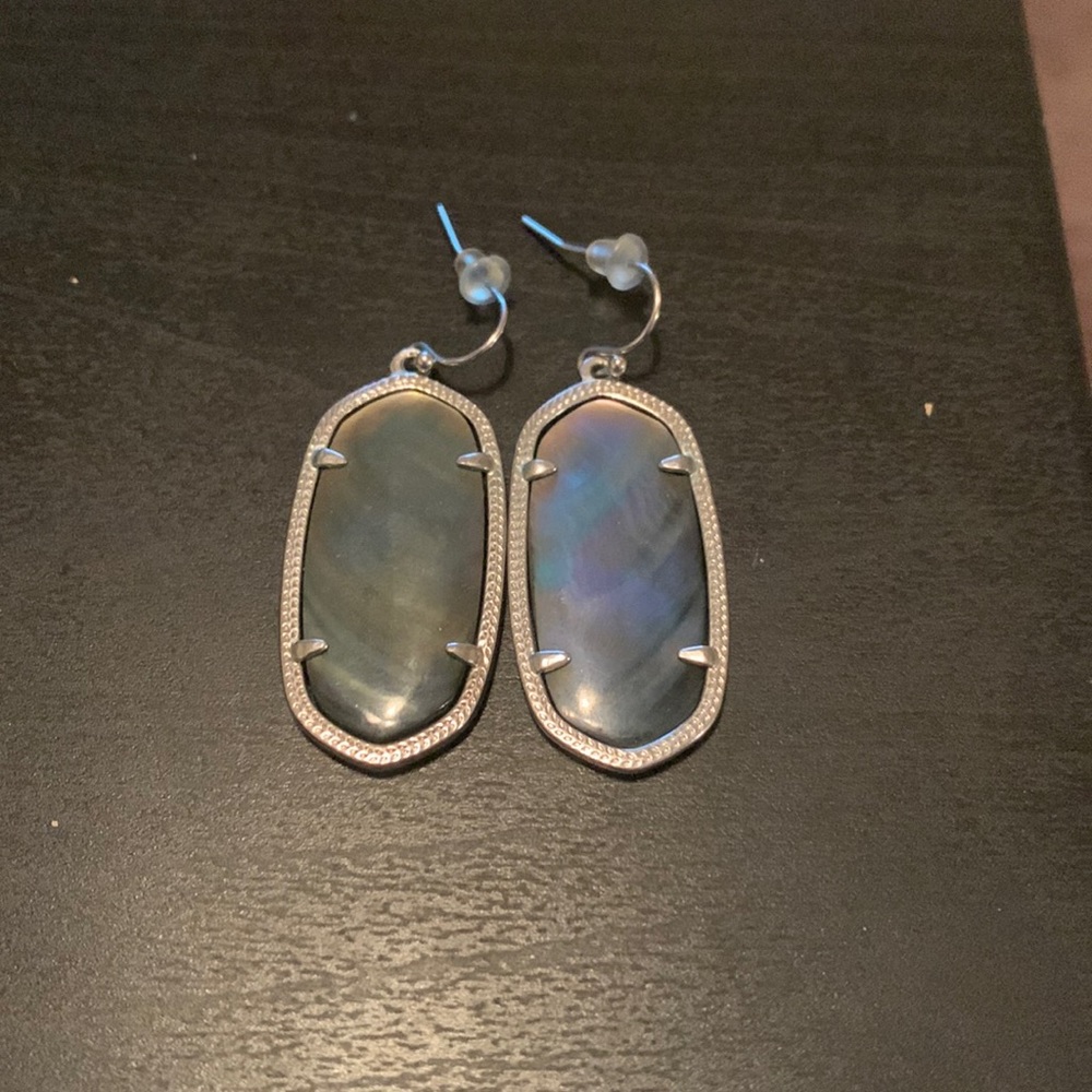 Kendra Scott silver opal earrings